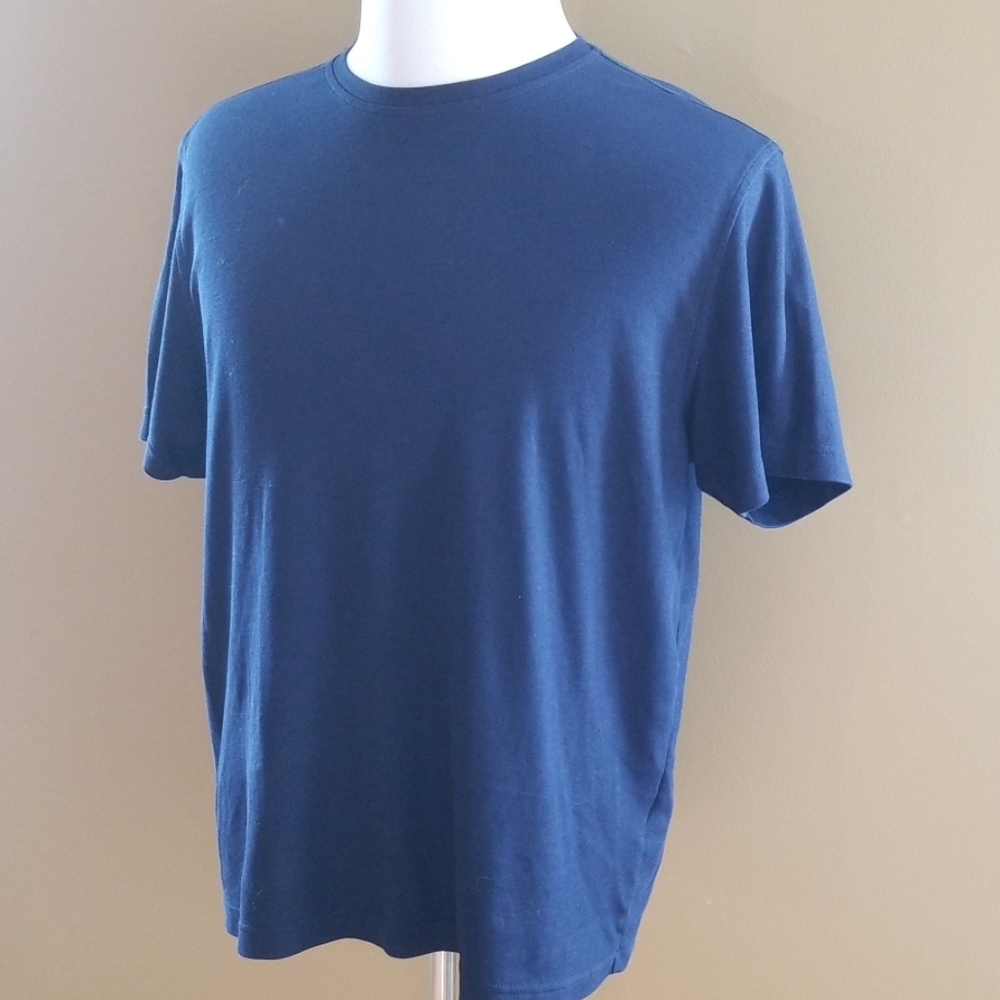 Tasso Elba Navy Blue Mens Tee Large